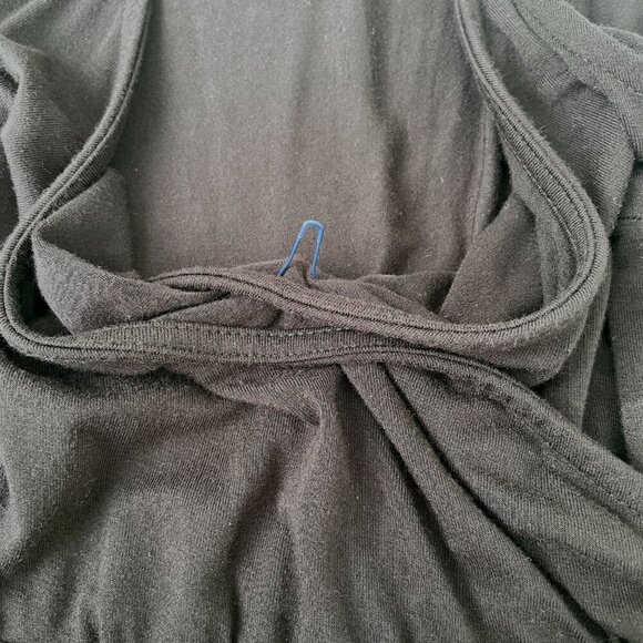 Rohb by Joyce Azria Long Black Maxi Faux Wrap Dress, Size XS - Picture 10 of 14